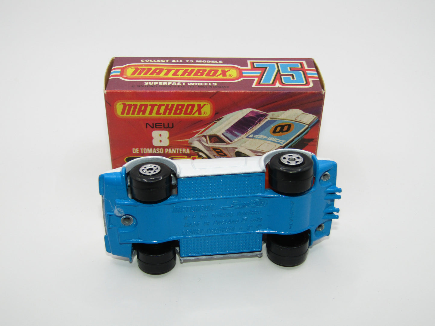 Matchbox Superfast 8C De Tomaso Pantera "9" Label Orange Interior