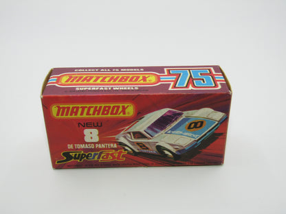 Matchbox Superfast 8C De Tomaso Pantera "9" Label Orange Interior