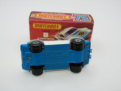 Matchbox Superfast 8C De Tomaso Pantera LIGHT ORANGE Interior Bonnet Label