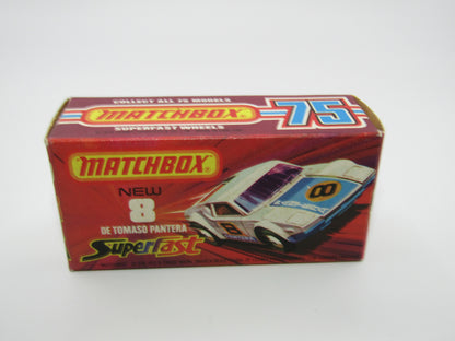 Matchbox Superfast 8C De Tomaso Pantera LIGHT ORANGE Interior Bonnet Label