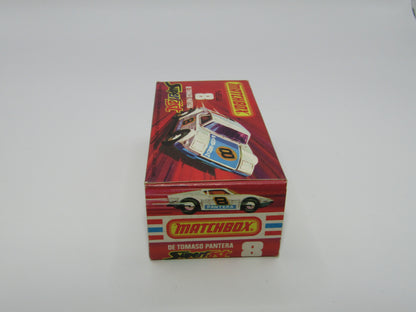 Matchbox Superfast 8C De Tomaso Pantera LIGHT ORANGE Interior Bonnet Label