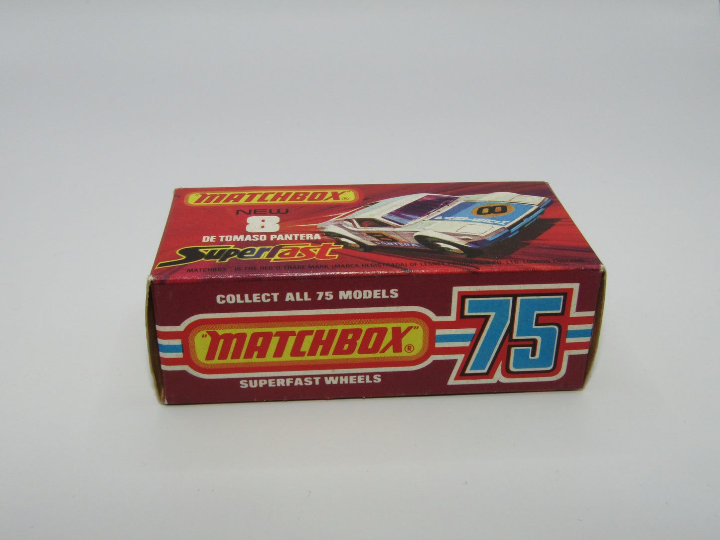 Matchbox Superfast 8C De Tomaso Pantera LIGHT ORANGE Interior Bonnet Label