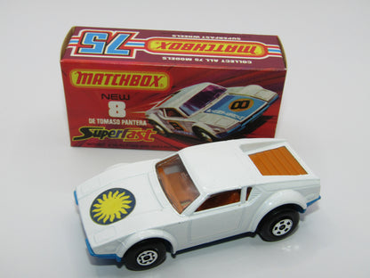 Matchbox Superfast 8C De Tomaso Pantera LIGHT ORANGE Interior SUN Label