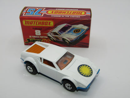 Matchbox Superfast 8C De Tomaso Pantera LIGHT ORANGE Interior SUN Label