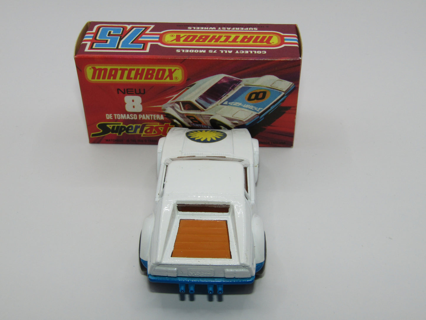 Matchbox Superfast 8C De Tomaso Pantera LIGHT ORANGE Interior SUN Label