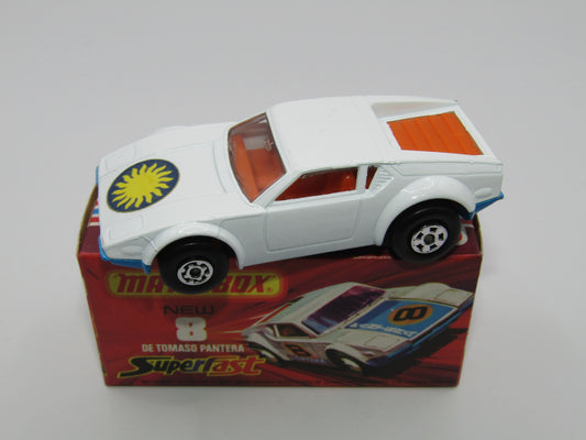 Matchbox Superfast 8C De Tomaso Pantera Dark ORANGE Interior SUN Label