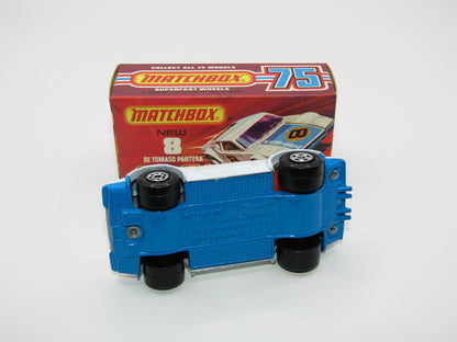 Matchbox Superfast 8C De Tomaso Pantera Dark ORANGE Interior SUN Label