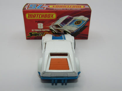 Matchbox Superfast 8C De Tomaso Pantera Reversed Wheels Bonnet Label