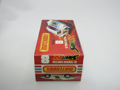 Matchbox Superfast 8C De Tomaso Pantera Reversed Wheels Bonnet Label