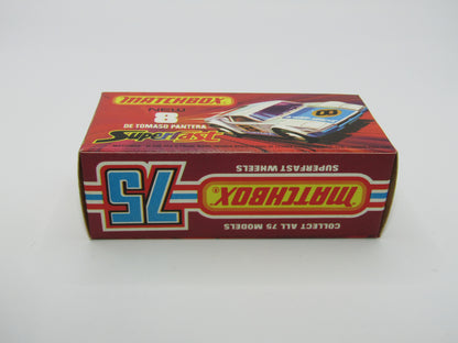Matchbox Superfast 8C De Tomaso Pantera Reversed Wheels Bonnet Label