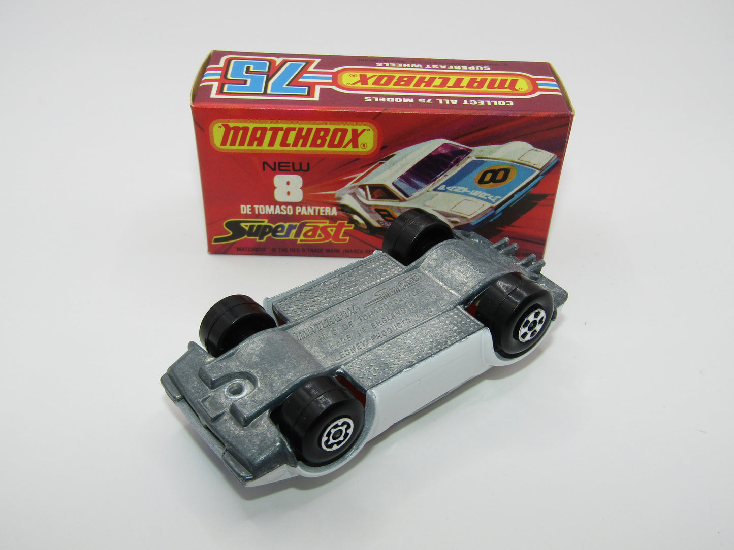 Matchbox Superfast 8C De Tomaso Pantera UNPAINTED Base with Bonnet Label Only