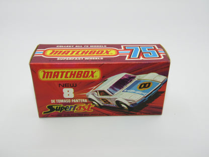 Matchbox Superfast 8C De Tomaso Pantera UNPAINTED Base with Bonnet Label Only