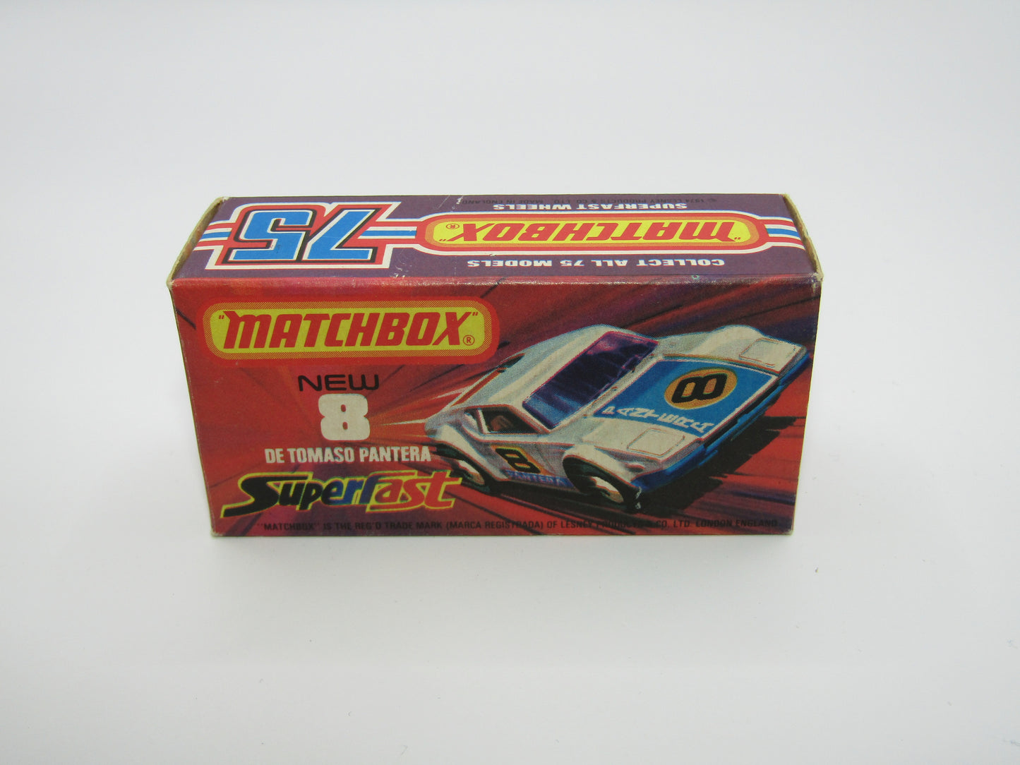 Matchbox Superfast 8C De Tomaso Pantera UNPAINTED Base with 5 SPOKE Wheels Full Set of labels