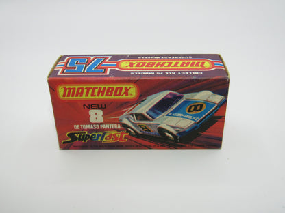 Matchbox Superfast 8C De Tomaso Pantera UNPAINTED Base with 5 SPOKE Wheels Full Set of labels