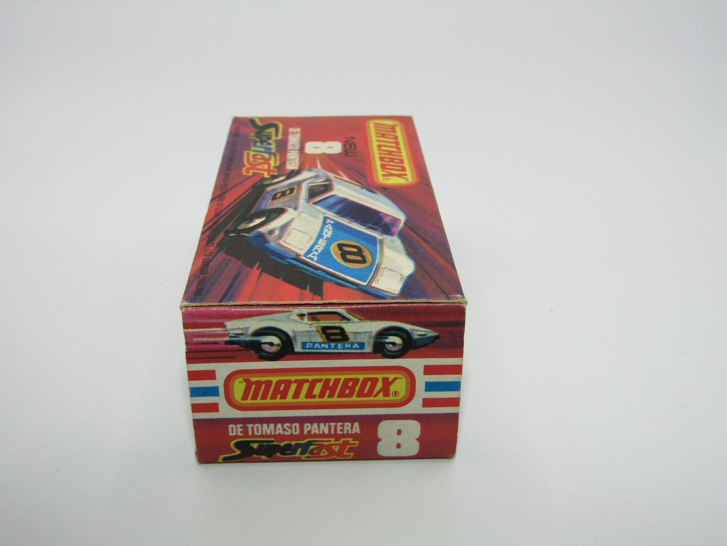 Matchbox Superfast 8C De Tomaso Pantera UNPAINTED Base with 5 SPOKE Wheels Full Set of labels