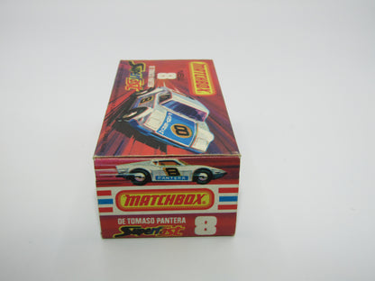 Matchbox Superfast 8C De Tomaso Pantera UNPAINTED Base with 5 SPOKE Wheels Full Set of labels