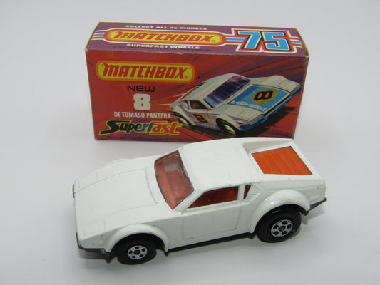 Matchbox Superfast 8C De Tomaso Pantera UNPAINTED Base with 5 SPOKE  Wheels NO LABELS