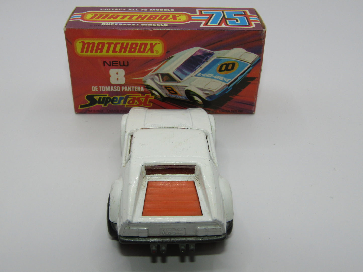 Matchbox Superfast 8C De Tomaso Pantera UNPAINTED Base with 5 SPOKE  Wheels NO LABELS