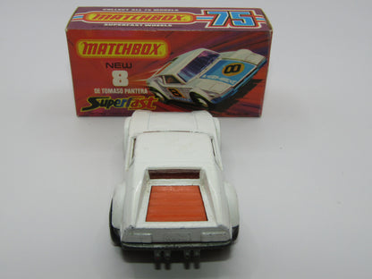 Matchbox Superfast 8C De Tomaso Pantera UNPAINTED Base with 5 SPOKE  Wheels NO LABELS