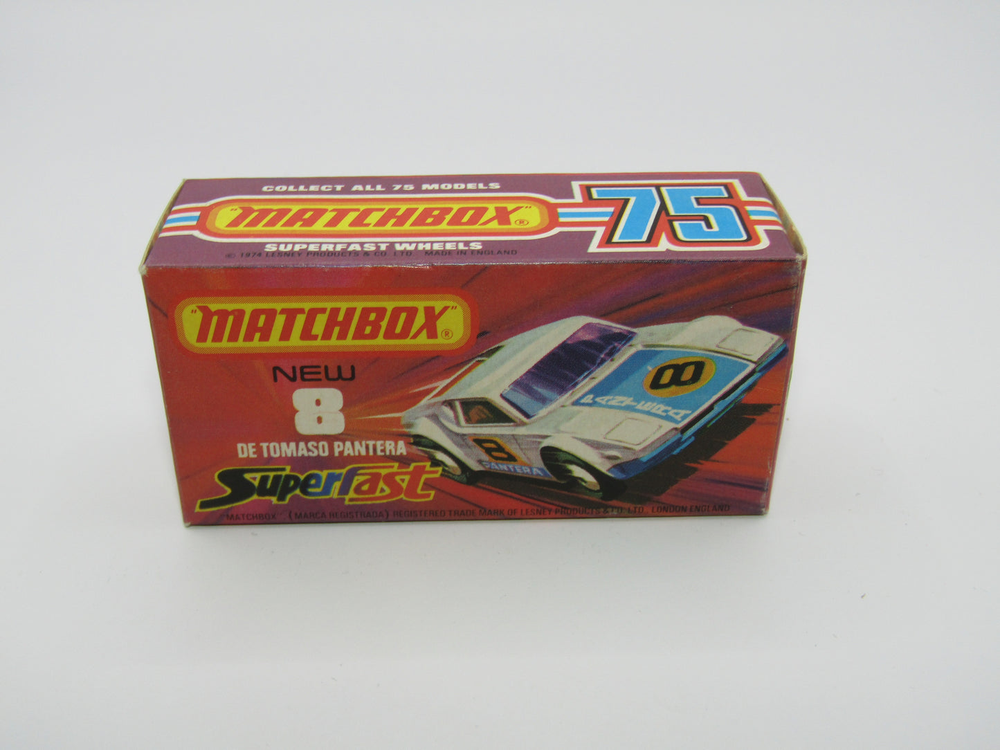 Matchbox Superfast 8C De Tomaso Pantera UNPAINTED Base with 5 SPOKE  Wheels NO LABELS