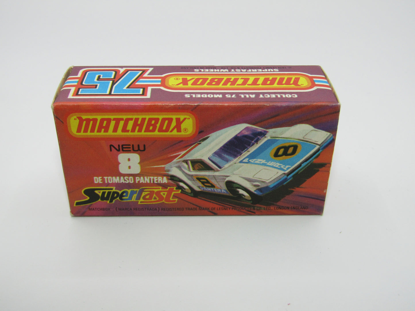 Matchbox Superfast 8C De Tomaso Pantera UNPAINTED Base with 5 SPOKE  Wheels NO LABELS