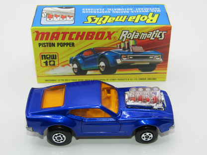Matchbox Superfast 10B Piston Popper Metallic Blue SILVER BASE