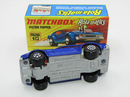 Matchbox Superfast 10B Piston Popper Metallic Blue SILVER BASE
