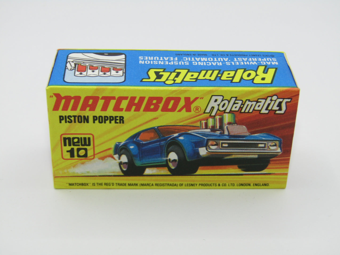 Matchbox Superfast 10B Piston Popper Metallic Blue SILVER BASE