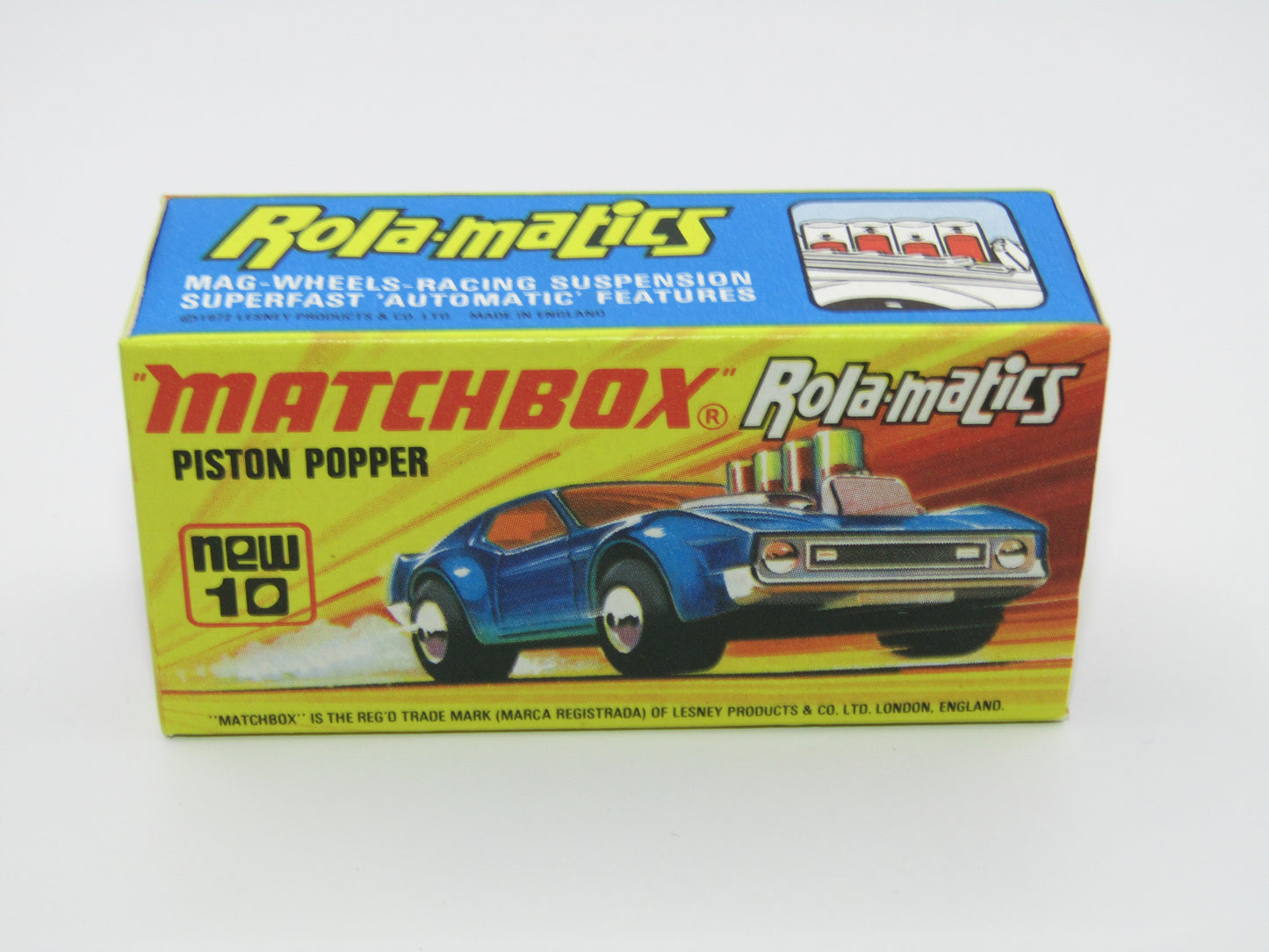 Matchbox Superfast 10B Piston Popper Metallic Blue SILVER BASE