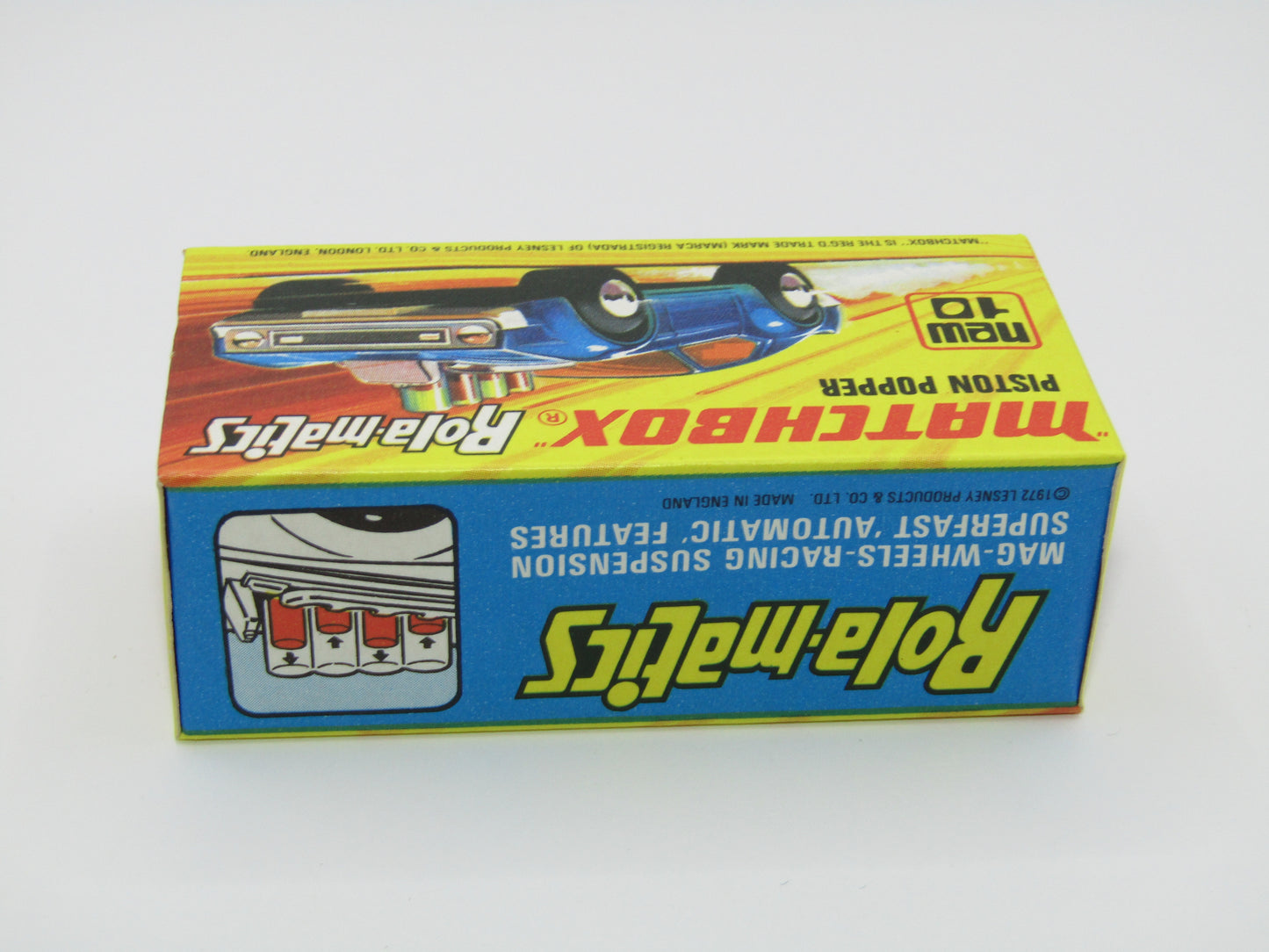 Matchbox Superfast 10B Piston Popper Metallic Blue SILVER BASE