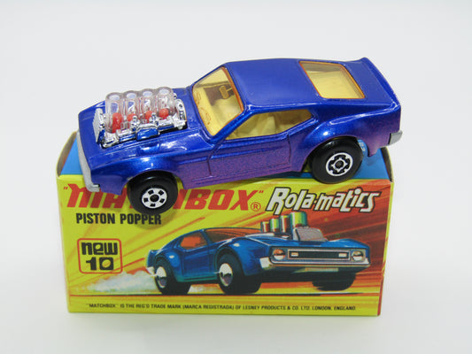 Matchbox Superfast 10B Piston Popper LIGHT AMBER Windows & SILVER BASE