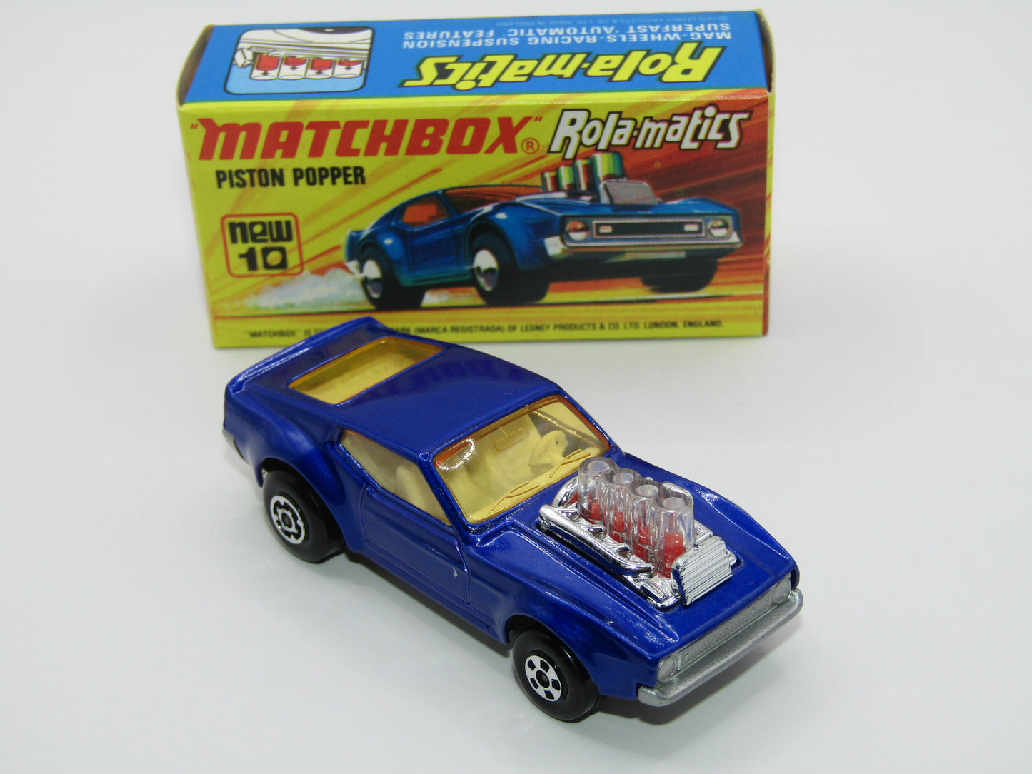 Matchbox Superfast 10B Piston Popper LIGHT AMBER Windows & SILVER BASE
