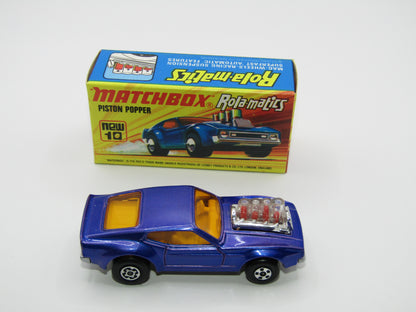 Matchbox Superfast 10B Piston Popper LIGHT Metallic Blue (looks Purple Blue), SILVER BASE