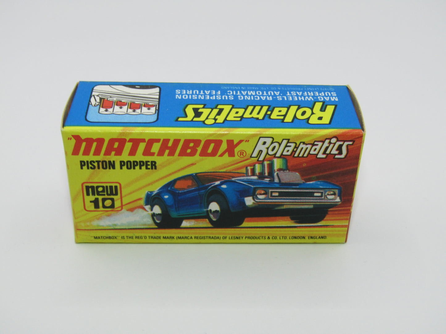Matchbox Superfast 10B Piston Popper LIGHT Metallic Blue (looks Purple Blue), SILVER BASE