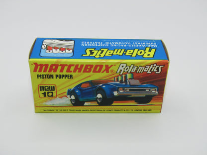 Matchbox Superfast 10B Piston Popper LIGHT Metallic Blue (looks Purple Blue), SILVER BASE