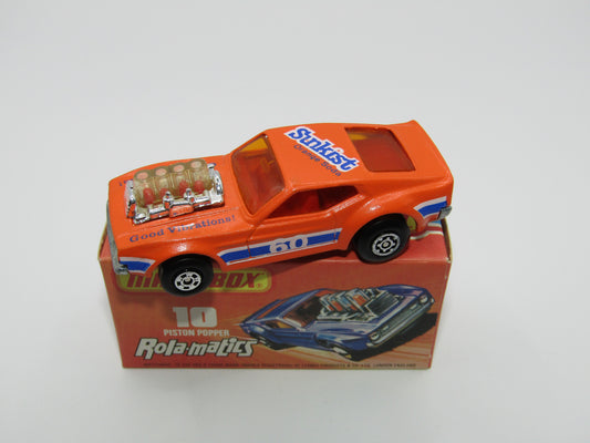 Matchbox Superfast 10B Piston Popper Sunkist ODD Textured Orange Paint Covering