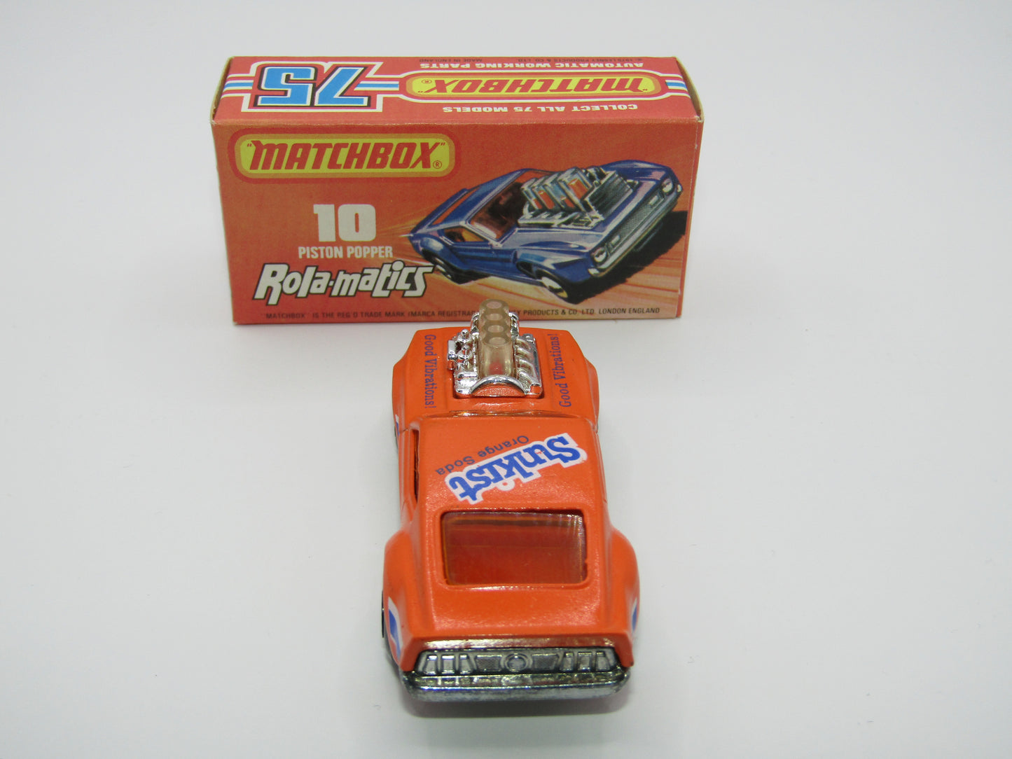 Matchbox Superfast 10B Piston Popper Sunkist ODD Textured Orange Paint Covering