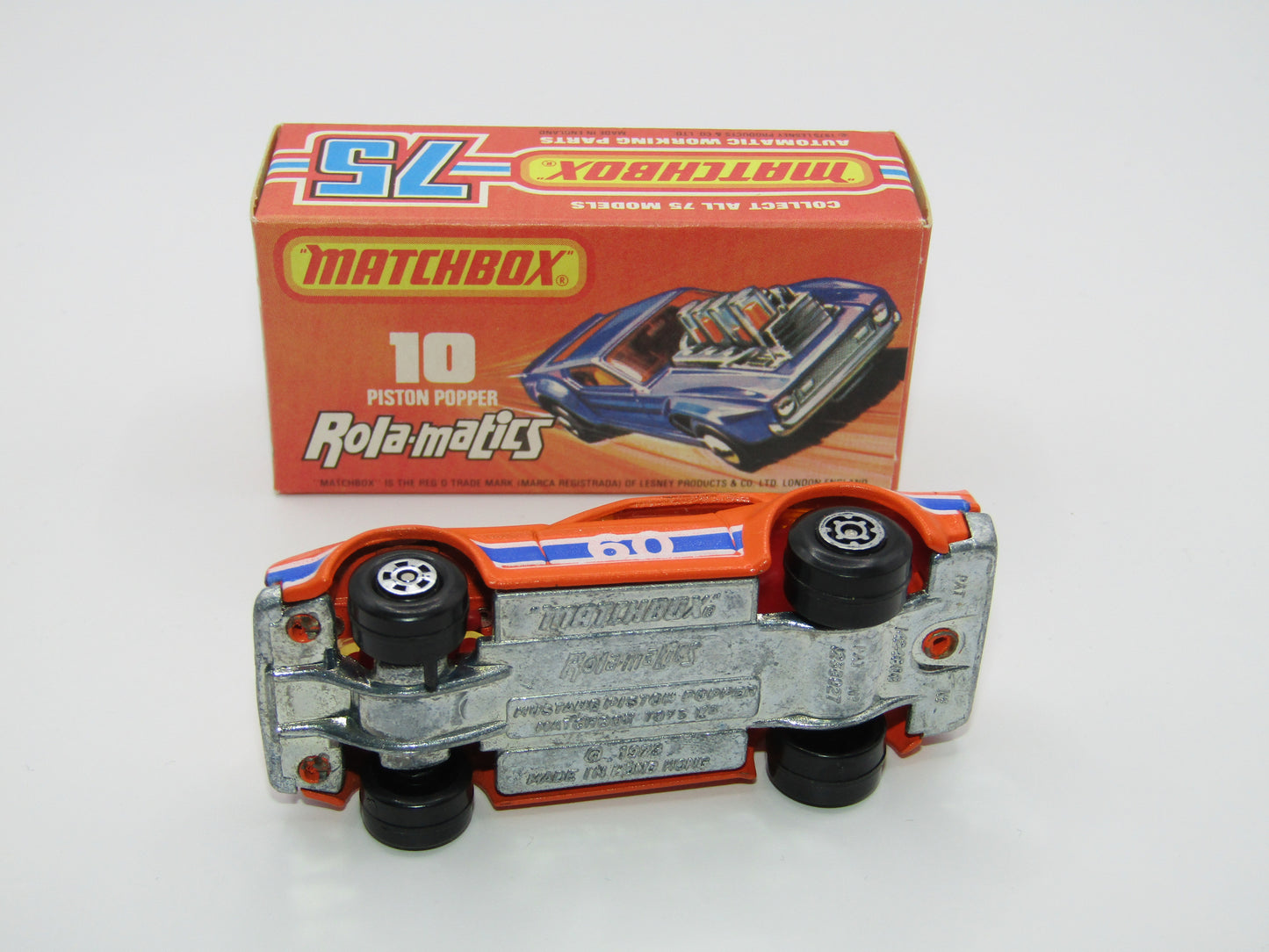 Matchbox Superfast 10B Piston Popper Sunkist ODD Textured Orange Paint Covering