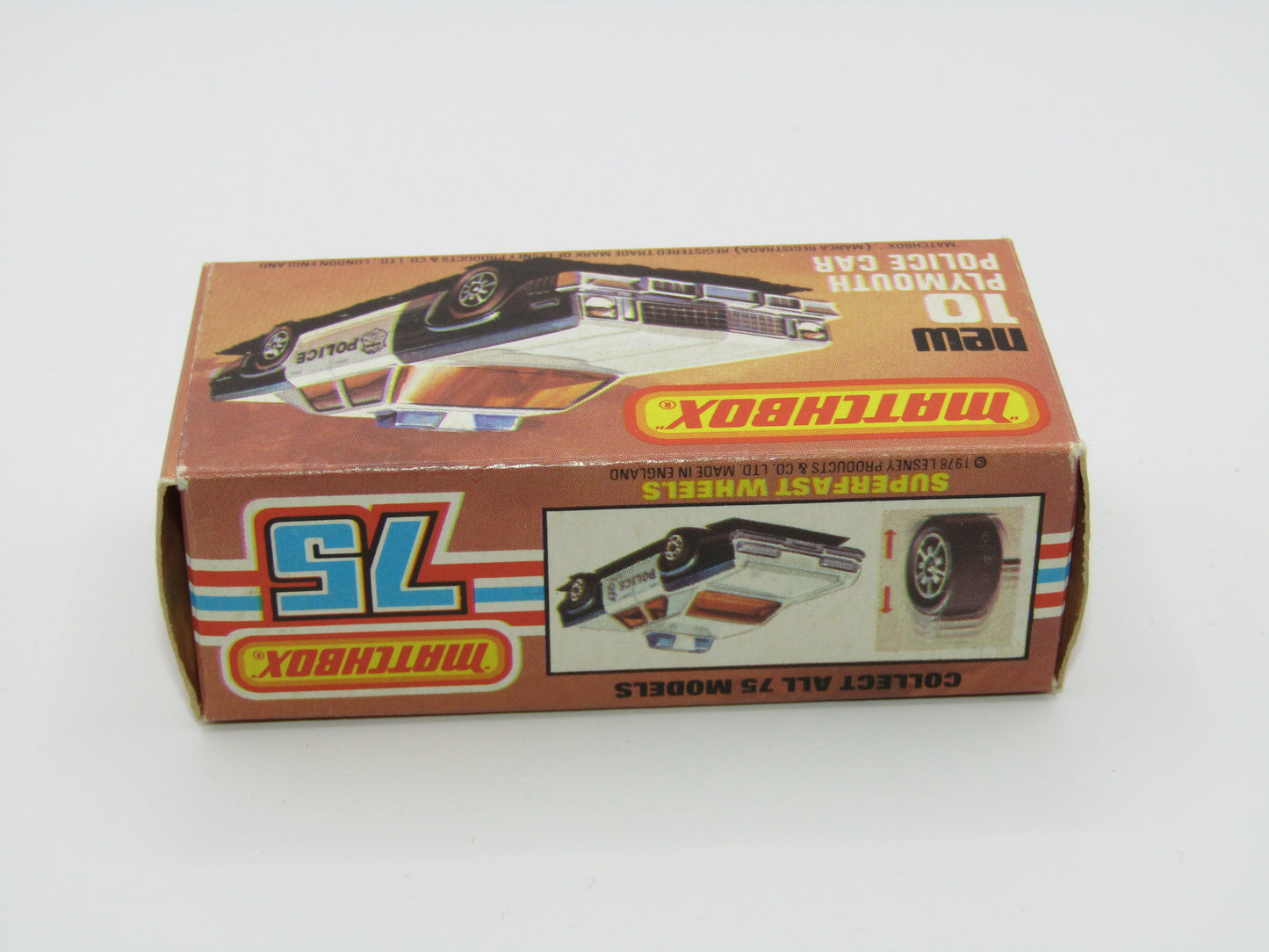 Matchbox Superfast 10C Plymouth Gran Fury Police & Shield Tampo GREEN Roof Lights, Amber Windows