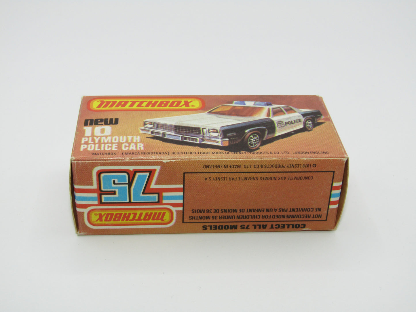 Matchbox Superfast 10C Plymouth Gran Fury Police & Shield Tampo GREEN Roof Lights, Amber Windows