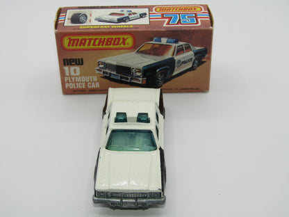 Matchbox Superfast 10C Plymouth Gran Fury Shield & Police Tampo Blue Green Windows