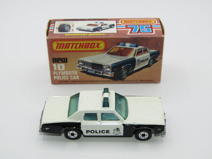 Matchbox Superfast 10C Plymouth Gran Fury Shield & Police Tampo Blue Green Windows