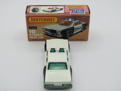 Matchbox Superfast 10C Plymouth Gran Fury Shield & Police Tampo Blue Green Windows