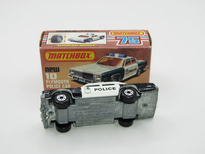 Matchbox Superfast 10C Plymouth Gran Fury Shield & Police Tampo Blue Green Windows