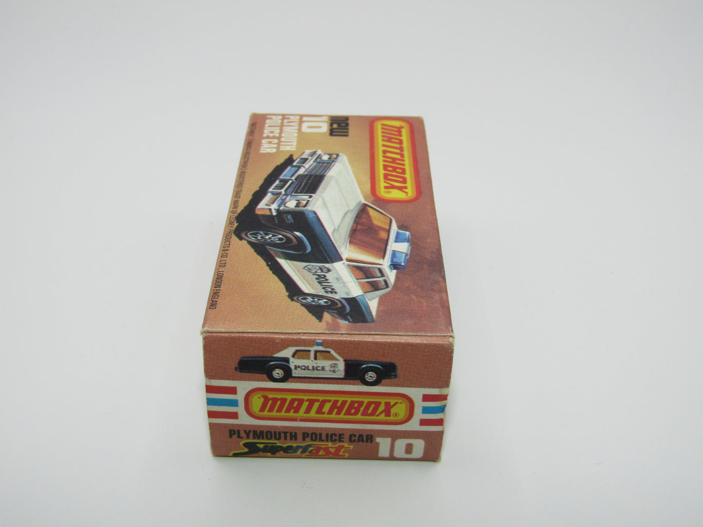 Matchbox Superfast 10C Plymouth Gran Fury Shield & Police Tampo Blue Green Windows