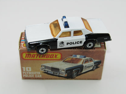 Matchbox Superfast 10C Plymouth Gran Fury Police & Shield Tampo Light Amber Windows