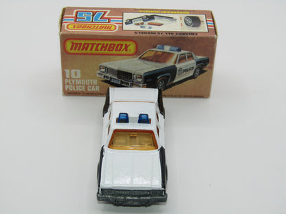 Matchbox Superfast 10C Plymouth Gran Fury Police & Shield Tampo Light Amber Windows