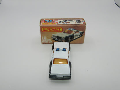 Matchbox Superfast 10C Plymouth Gran Fury Police & Shield Tampo Light Amber Windows