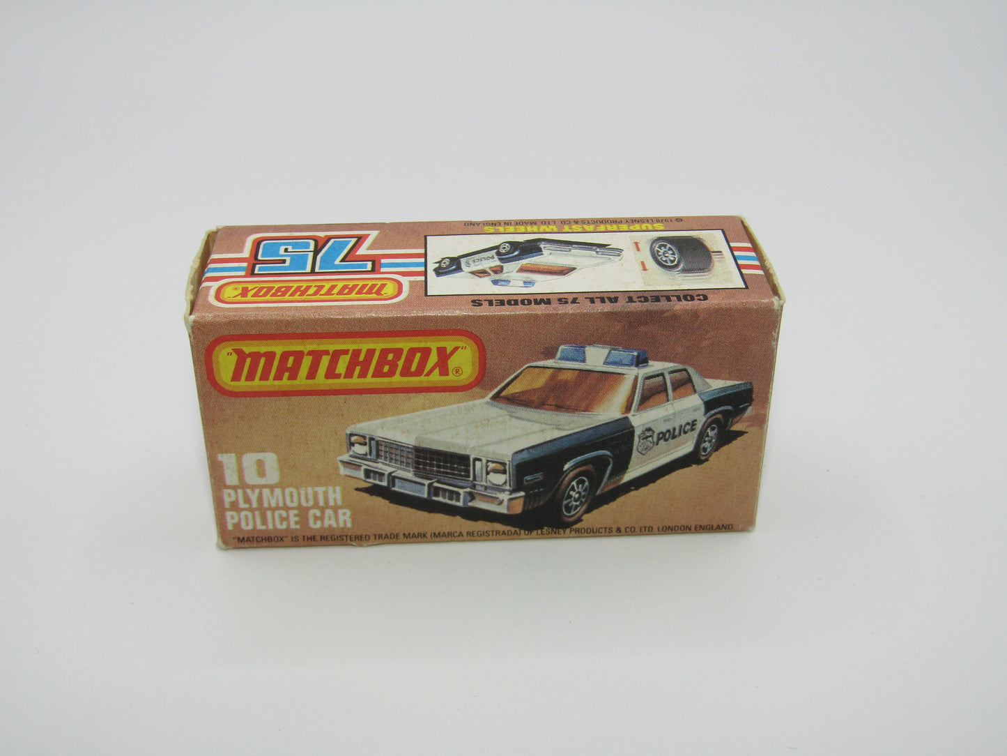 Matchbox Superfast 10C Plymouth Gran Fury Police & Shield Tampo Light Amber Windows