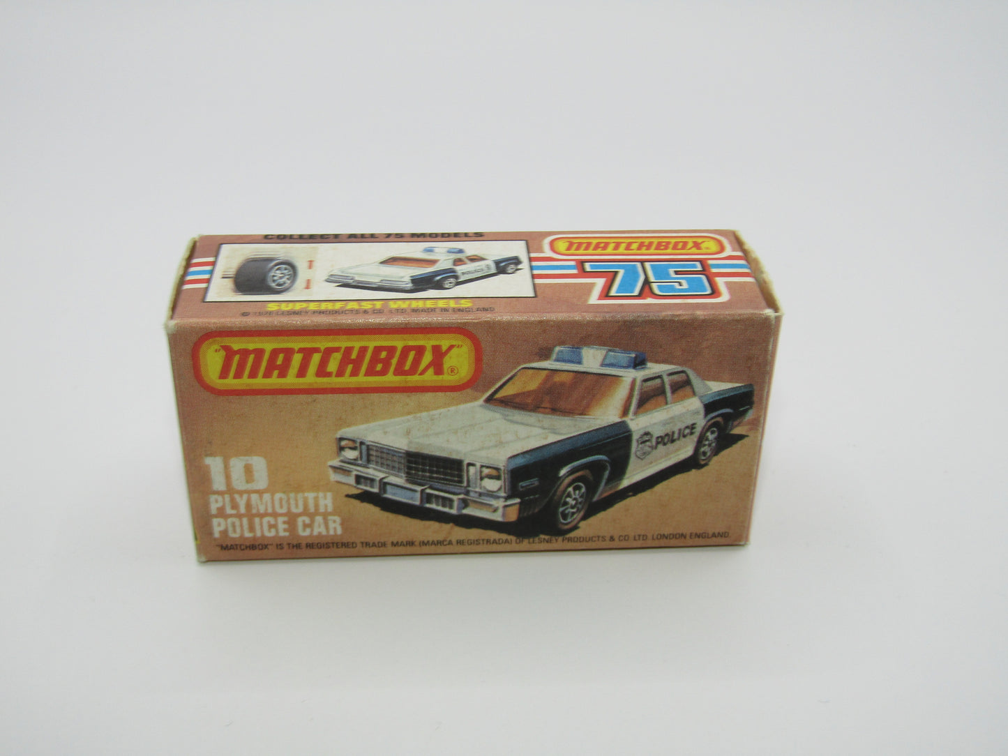 Matchbox Superfast 10C Plymouth Gran Fury Police & Shield Tampo Light Amber Windows